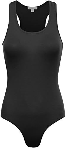 FPT Womens Basic Tank Top Bodysuit BLACK SMALL