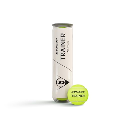 Dunlop Tennisball Trainer, VDT Offizieller, Premium Tennis Trainingsball - für Sand, Hartplätze und Rasen (4 Bälle)