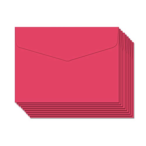 BLUGUL 50pcs Mini Envelopes, 115x82mm, for Greetings Cards, Crafts, Party Invitations, Festival, Birthday Party, Red