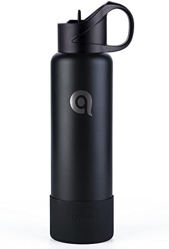 qottle Stainless Steel Water Bottle with Straw - 24oz Double Wall Vacuum Metal Insulated Water Bottle with Straw Lid, Large Travel Flask with Silicone Sleeve Bottom Boot