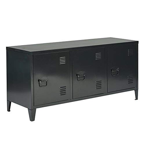 HouseinBox Office File Storage Console Cupboard Metal Cabinet 3 Door Cupboard Locker Organizer Stand 3-in-1, 2 Tier 6 Shelves Legs Detachable - Thumbnail 6