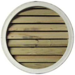 Round vent with Brick Mould, Pine, 12"