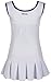 Girls White and Blue Pleated Tennis Dress Junior Golf Dress Club Tennis Sportswear (10-11 Year Old)