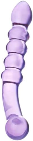 Glas Rain Ribbed Dildo Purple
