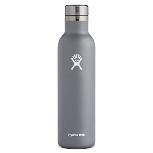 Hydro Flask 25 oz Wine Bottle - Stainless Steel & Vacuum Insulated - Leak Proof Cap - Graphite