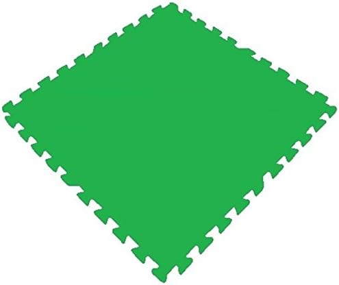 Get Rung Fitness Mat with Interlocking Foam Tiles for Gym Puzzle Flooring for Child Care, Day Care, Garages, Workshops, home gyms, anti fatigue cushion safety (GREEN, 120SQFT)
