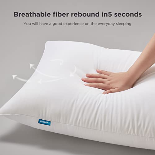 Bedsure Middle Firm Pillows Standard Size Set of 2, Bed Pillows for