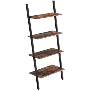 Barcley Home Storage Shelf, Vintage Living Room 4-Story Bookcase, Industrial Ladder 4-Tier Bookshelf, Floor-Standing Shelves Storage Shelf, Floor-Standing Creative Bookcase (Retro) (Retro)