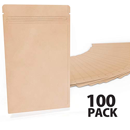 100 Smell Proof Bags - 4.3x7.25 Inches Heat Sealable Odorless Mylar Pouch - Scent Proof Resealable Container for Herb, Coffee, Spices - Emergency Food Storage - Food Survival | Great for Your Stash