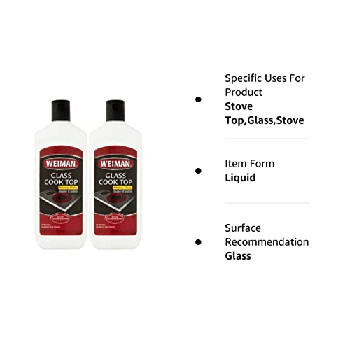 Weiman Glass Cook Top Heavy Duty Cleaner & Polish,Pack of 2 ( 15 oz