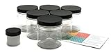 Clear 8 oz Plastic Jars with Black Lids (6 pk) with Sample Jar - PET Round Refillable Containers