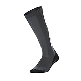 2XU Mens Compression performance X socks, Titanium/White, X-Large