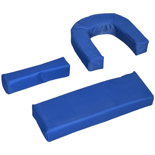 Outsunny Folding Outdoor Lounge Chair Set of 2, Adjustable Patio Chaise Lounge with Face Hole, Reclining Tanning Chair, Folding Camping Beach Lounging Bed w/Head Support, Blue