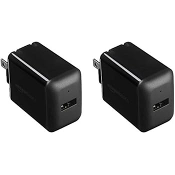 Amazonbasics One Port 12w Usb Wall Charger For Phone Ipad And Tablet 24 Amp Black 2 Pack