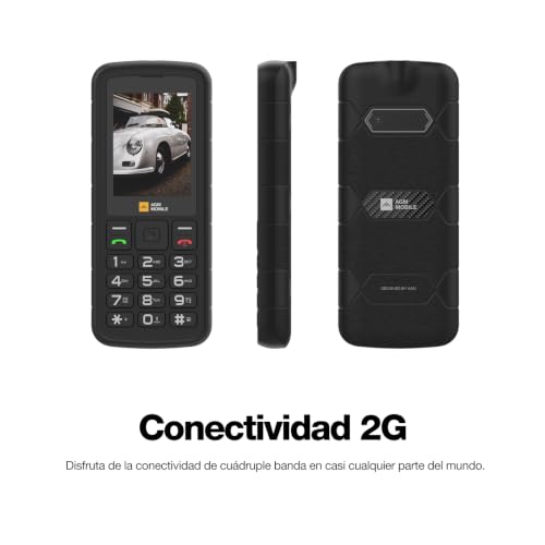 AGM M9 2G Téléphone Portable Robuste, Étanche IP68 Et IP69K, Grandes Touches, Police De Caractères Large, Numérotation Abrégée, 3 Emplacements pour Cartes, Radio FM, Lampe Torche, Batterie 1000 MAh