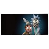 Extended Mouse Pad Large Mousepad for Game, 35.4 × 15.7 inch Stitched Edge and No-sliped Large Desk Pad with Smooth Surface,No- Sliped Full Desk Mat-Rick and Morty XL Keyboard and Mouse pad