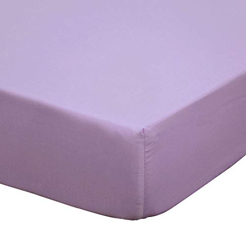 Zoe Purple Baby Girl 100% Cotton Sateen Fitted Crib Sheet 2-Pack - Floral and Solid