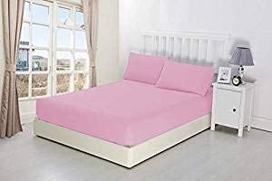 Finest 100% Egyptian Cotton 10"/25 CM Fitted Luxury Percale Quality Sheets (Pink, King)