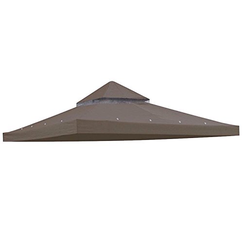 GC Global Direct 12 X 12 ft Garden Gazebo Replacement Canopy Top Brown (Brown)