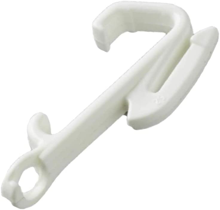 Curtain Rail Gliders Hooks in White Plastic Curtain Rail Track Gliders Fitting Decorail Pole White Hook Rail Track Runners & Loop for Window Curtains Door Curtains Swish Sologlyde (Pack of 20)