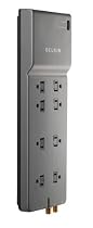 Belkin 8-Outlet Home and Office Power Strip Surge Protector with 12-Foot Power Cord and Phone / Coaxial Protection, 3390 Joules (BE108230-12)