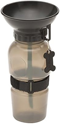 Emerco Aqua Dog Grey Mug Portable No Spill 18-20 Oz Auto Water Bottle โ As Seen on TV โ Water Bowl Keeps Dogs of all Sizes Hydrated, Great for Walks, Dog Park, Beach, Road Trips, Travel (Grey)