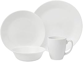 Corelle Livingware 16 piece Dinnerware Set Service for 4 Winter Frost White