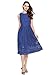 VEIIASR Womens Fashion Sleeveless Lace Fit Flare Elegant Cocktail Party Dress (Large, Blue)