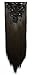 SWACC Straight/Curly Full Head 12 Separate Pieces Heat Resistance Synthetic Hair Clip in hair Extensions