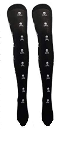 Halloween Party Costumes Women High Socks Girls' Long Stockings Masquerade Carnival Cosplay Soft Stocking (Pirate Skulls)