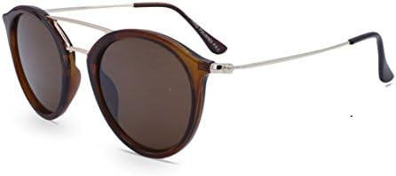Vintage Sunglasses Retro Double Bridge (Brown Frame &amp; Brown Lens)