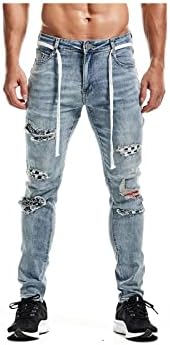 Black Slim Denim Mens Tight Feet Pants 
