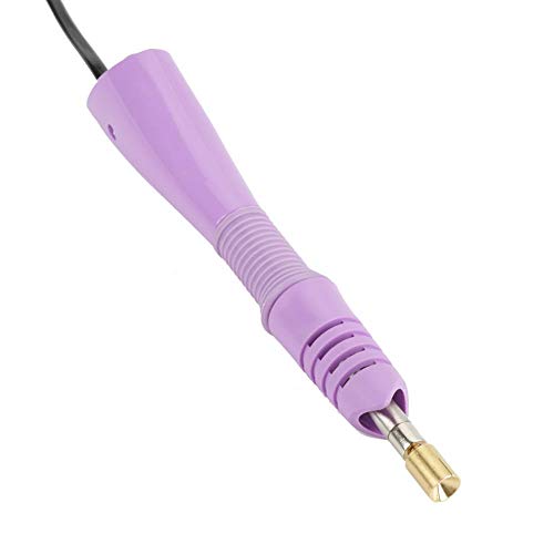 Hotfix Applicator Tool, DIY Iron-on Applicator Heat Gun Rhinestones Gems Picking Pen Studs with 7 Tips for Clothes Shoes Card (Purple)