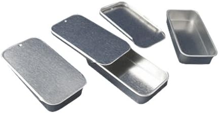 50 x 10ml Rectangular Tin with Slider Lid - Lip Balm/Pills/Sweets/Small Parts - Mini Gift/Favour Boxes - Pocket Size - Camping/Hiking - Silver