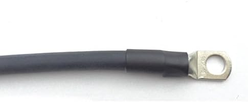 Black 3ft Long 2 AWG Marine Battery Cable with 1/4" and 3/8" Stud Copper Tinned Lugs