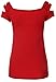 Suimiki Women's Cut Out Trendy Party Short Sleeve Shirt Stretchy Blouse Casual Top Orange Red