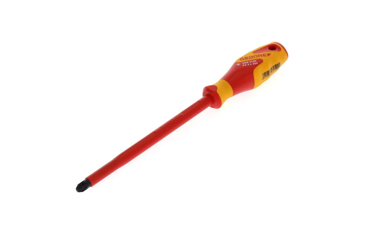 GEDORE VDE Screwdriver Phillips PZ4, Screwdriver 1000 V insulated, Length 320 mm, Tool, VDE 2160 PZ 4, Steel