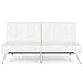 Best Choice Products Modern Leather Futon Sofa Bed Couch Recliner Lounger Sleeper w/ Chrome Legs - White