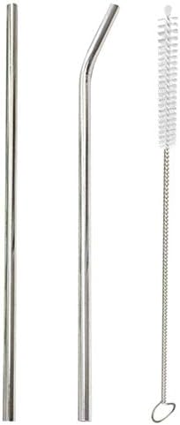 The NourisherStraw with Cleaning Brushes Questionno 2pcs Reusable Stainless Steel Drinking Straws with 1 Cleaner Brush Kits