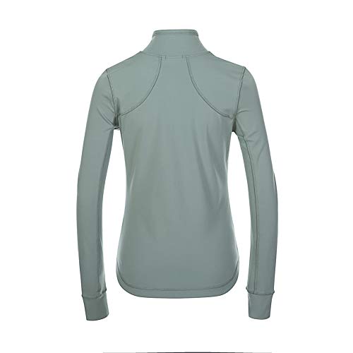 Dolcevida Women's Slim Fit Workout Track Jackets Full Zip Stretchy Warm up Active Running Jacket with Thumb Holes (Chinois Green, S)