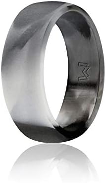 WIGERLON Mens Silicone Wedding Ring &Rubber Wedding Bands Width 8mm Color Camo