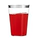 Munfix 100 Silver Plastic Tumblers - 14 Oz Clear, Elegant Party Cups with Silver Rim, Perfect for Weddings and Events