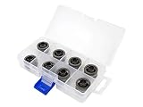 XSPC G1/4" to 3/8" ID, 5/8" OD Compression Fitting V2 for Soft Tubing, Black Chrome, 8-Pack