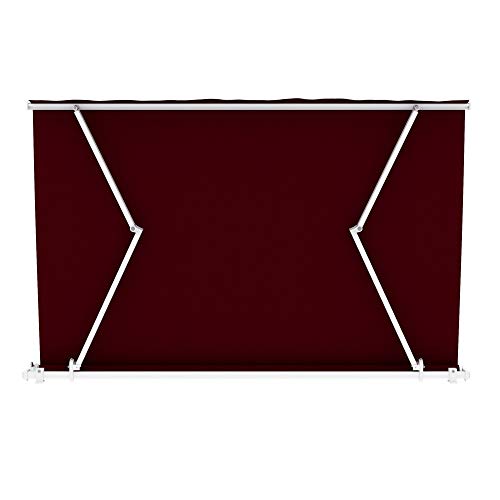 paramondo Gelenkarmmarkise Basic Balkonmarkise Sichtschutz für Terrasse, 250 x 150 cm (Breite x Ausfall), Weinrot Uni – Bild 5