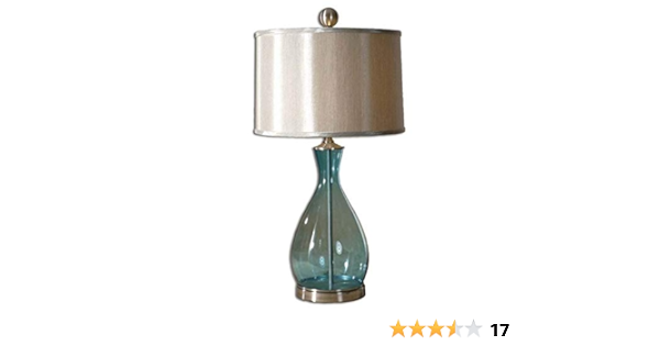 clear blue glass table lamps