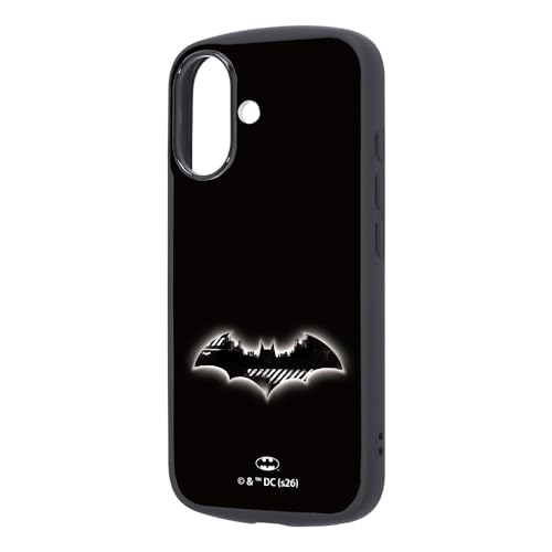 レイ・アウト iPhone 16 用 ケース バットマン キャラクター Puffull 耐衝撃 バンパー ハイブリッド バットシグナル RC-WP46CMD2B/BM24
