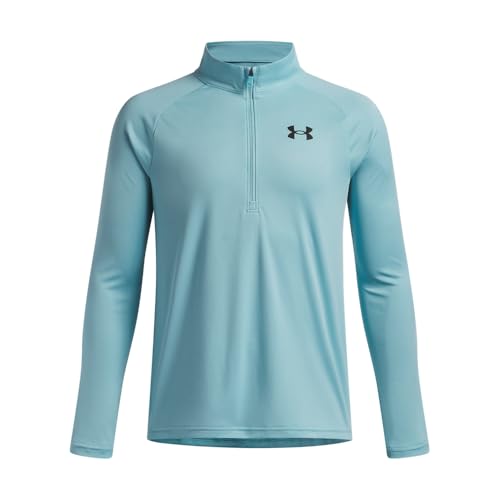 Under Armour Boys' Tech 2.0 1/2 Zip T-Shirt, (425) Blue Haze / / Black, X-Small