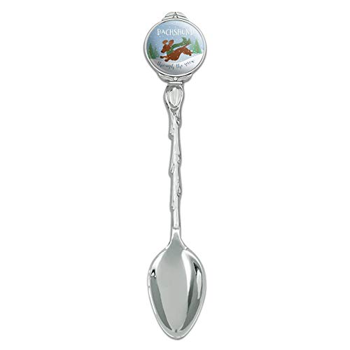 Dachshund Dashing Through the Snow Winter Christmas Novelty Collectible Demitasse Tea Coffee Spoon