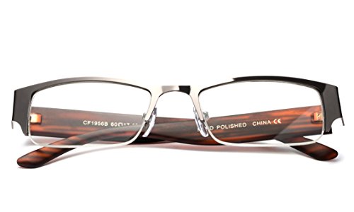 Newbee Fashion- Premium Quality Half Frame Prescription Glasses Rx Prescription Ready Replacement Frames