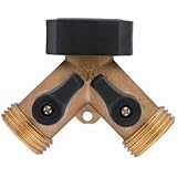 Orbit 58248 Brass Hose Y-Connector with Shut-Off Valves